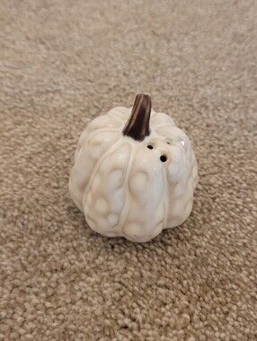 Pottery Barn Ceramic White Pumpkin Salt Shaker